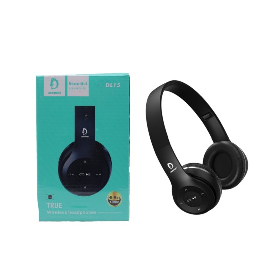 WIRELESS HEADPHONES DENMEN DL15 BLACK